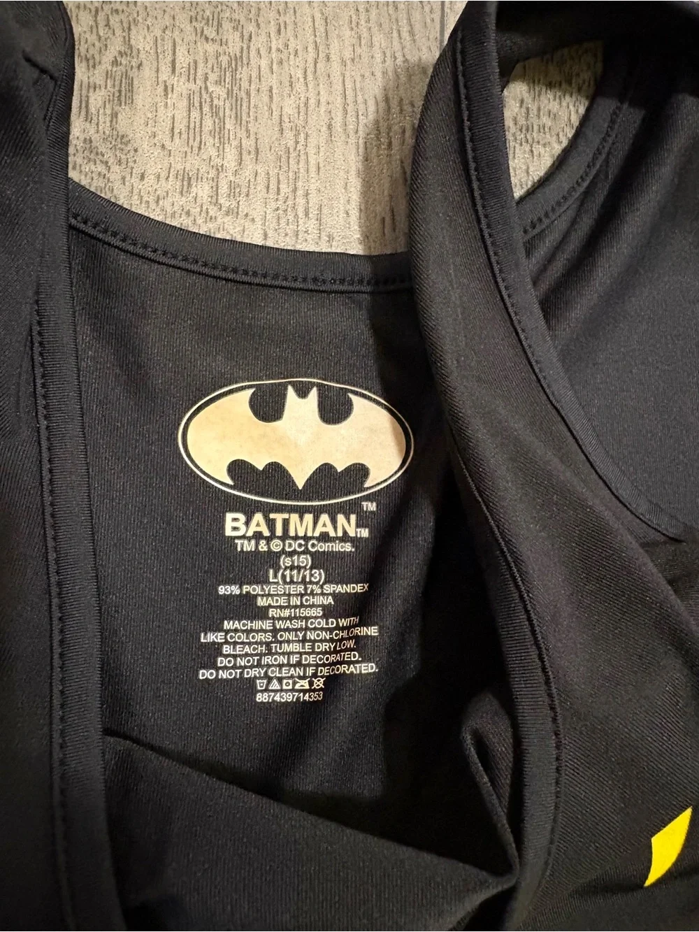 Batman Black Dress with Bright Yellow Bat Emblem and Belt